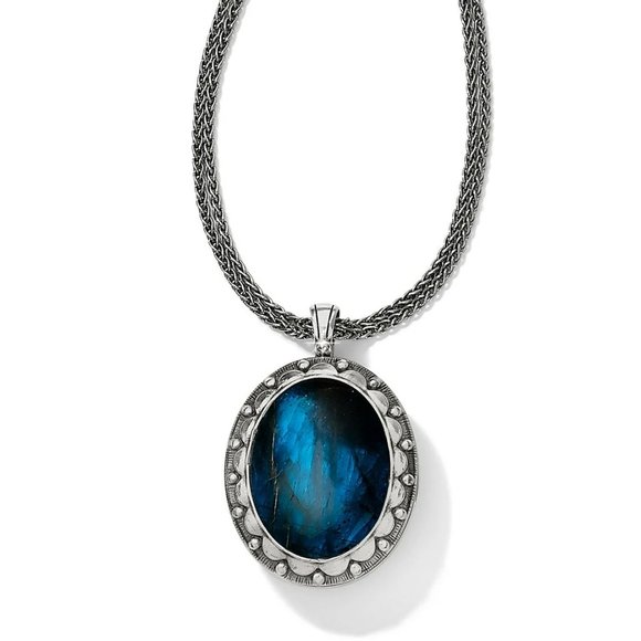 NWT New Brighton Precious Momento Locket Necklace Blue Retired Rare